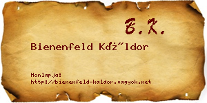 Bienenfeld Káldor névjegykártya